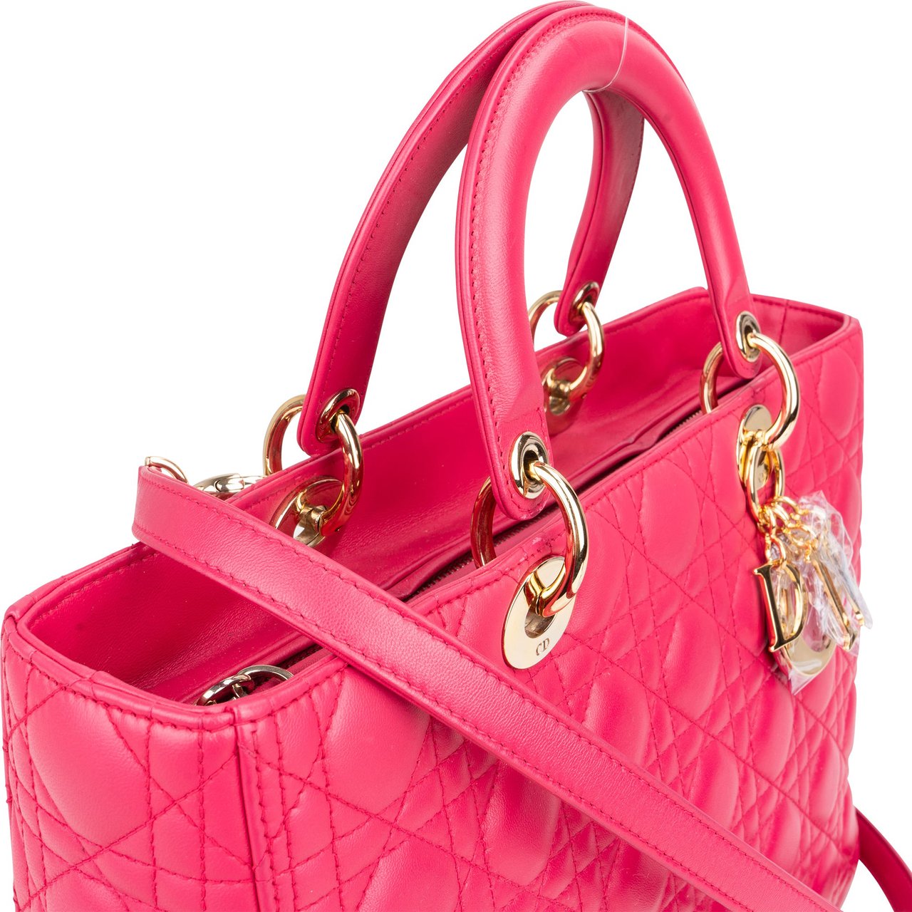 Dior Christian Dior Quilted Leather City Handbag Rood