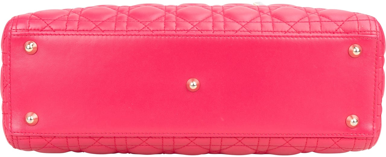 Dior Christian Dior Quilted Leather City Handbag Rood