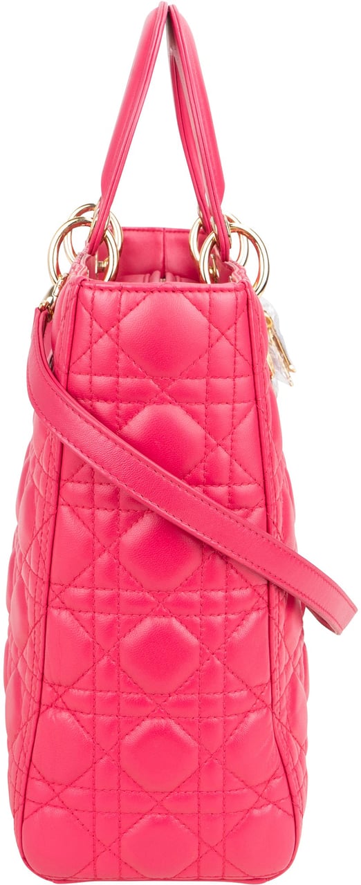 Dior Christian Dior Quilted Leather City Handbag Rood
