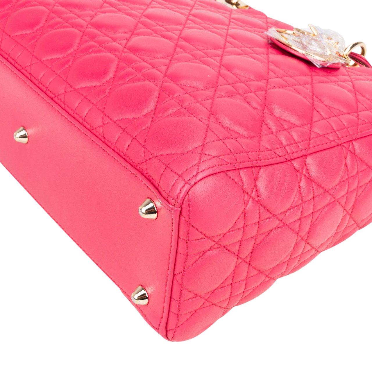 Dior Christian Dior Quilted Leather City Handbag Rood