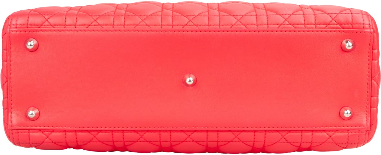 Dior Christian Dior Quilted Leather Lady Dior Handbag Rood