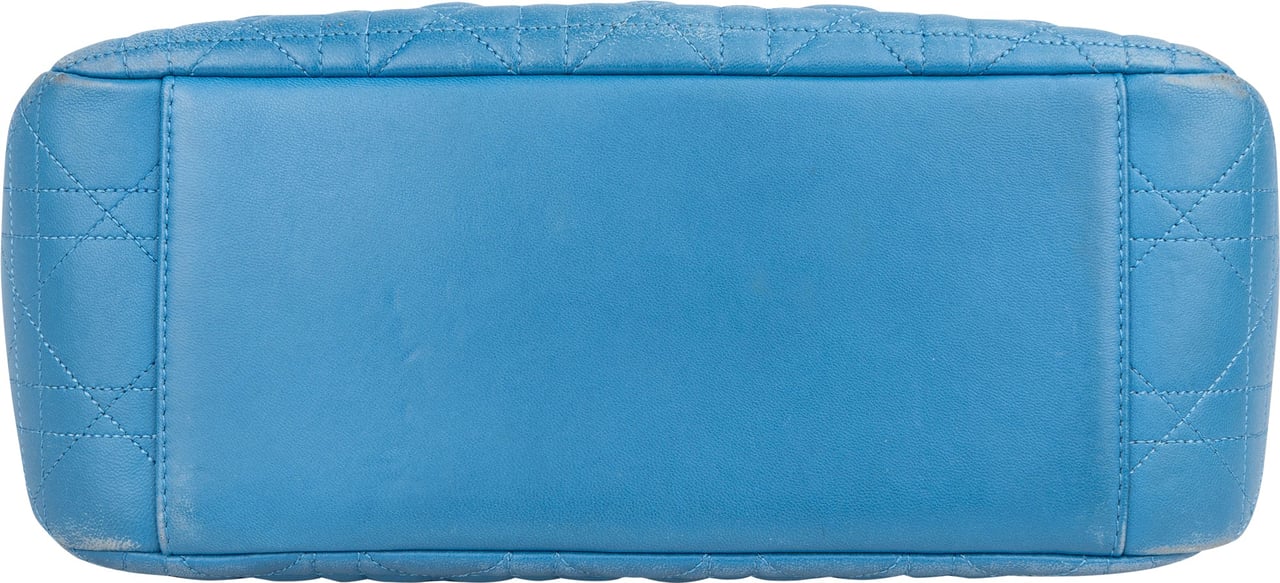 Dior Christian Dior Quilted Leather Cannage Crossbody Bag Blauw