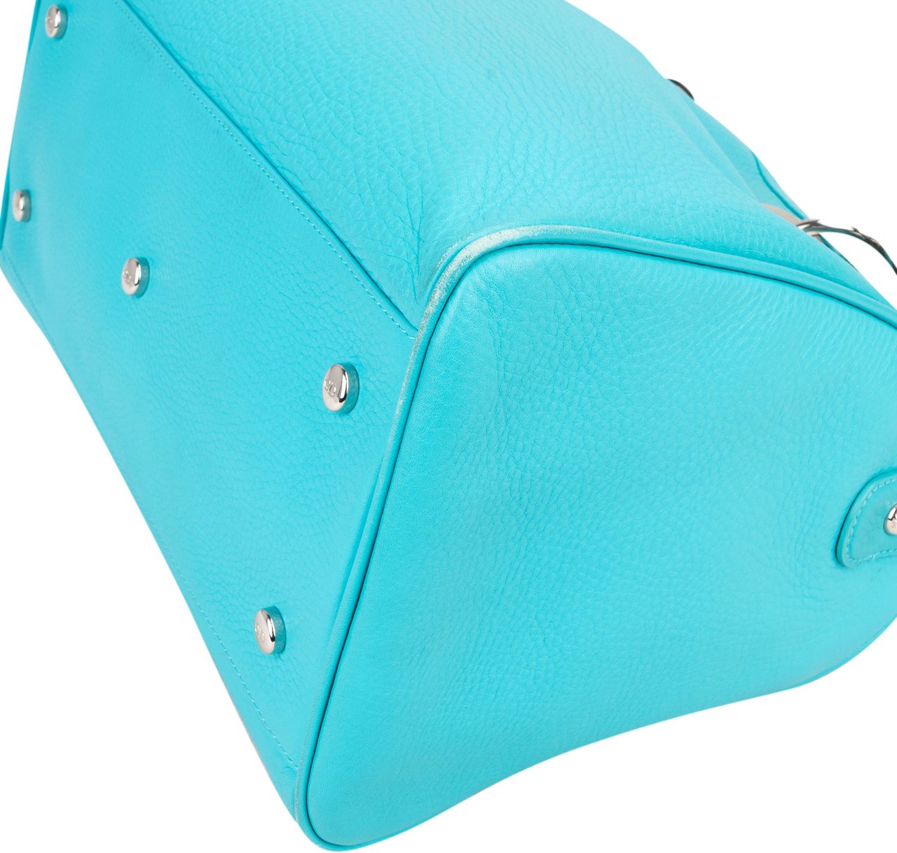 Dior Christian Dior Blue Leather Granville Handbag Blauw