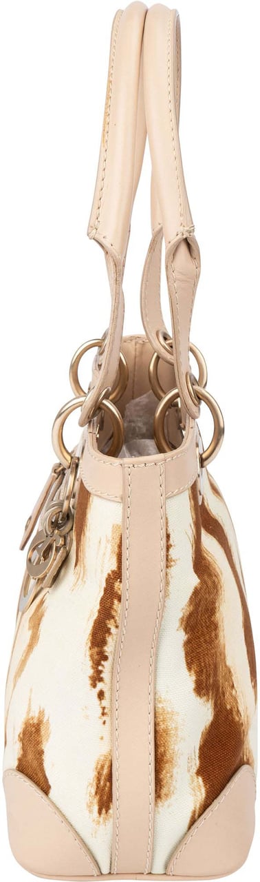 Dior Christian Dior Animal Print Saint Tropez Handbag Beige