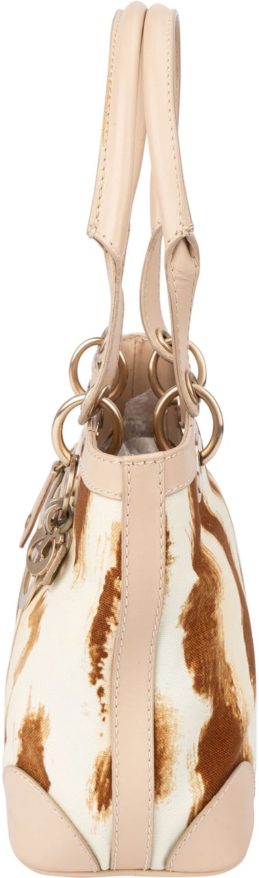 Dior Christian Dior Animal Print Saint Tropez Handbag Beige