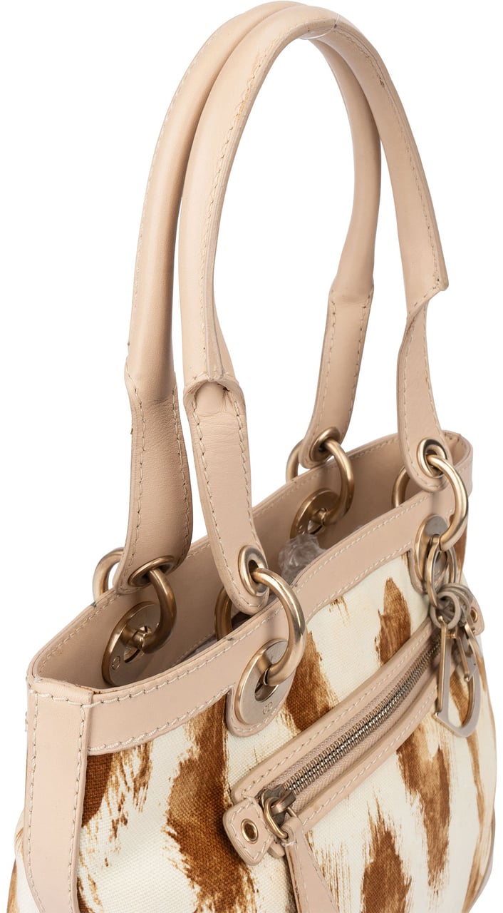 Dior Christian Dior Animal Print Saint Tropez Handbag Beige