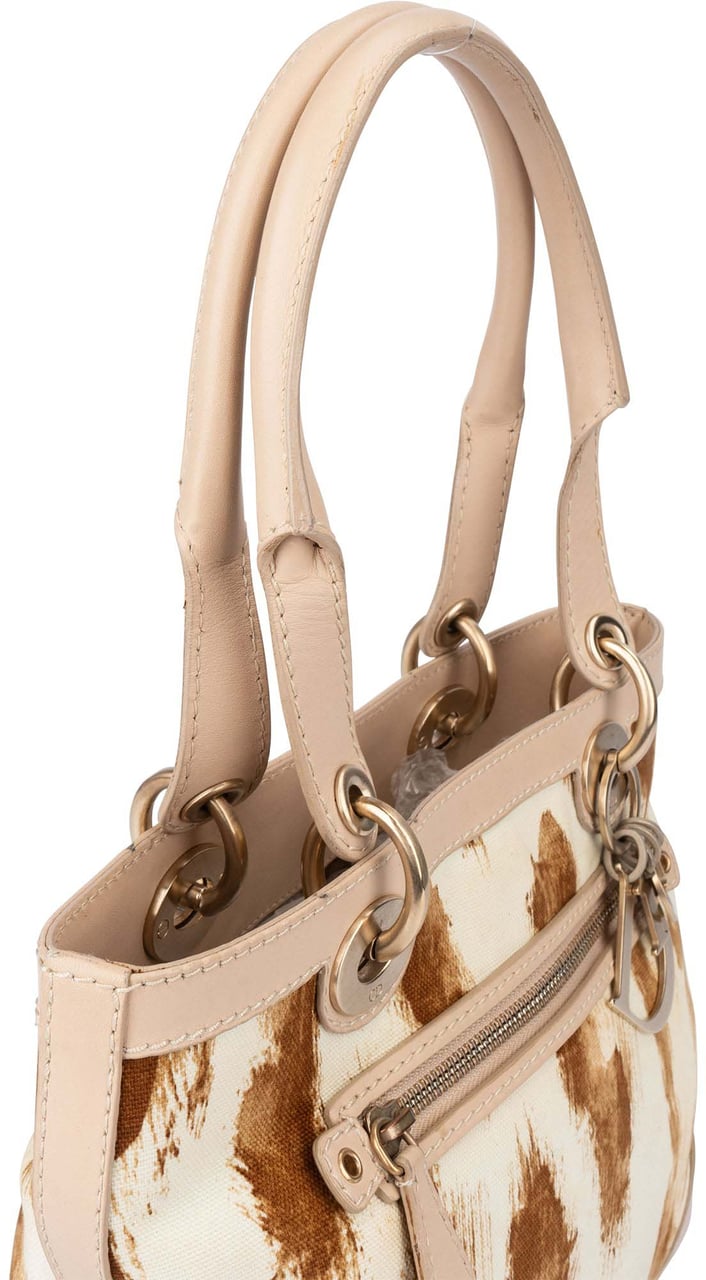 Dior Christian Dior Animal Print Saint Tropez Handbag Beige