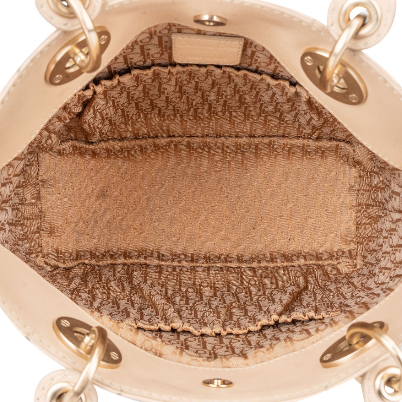 Dior Christian Dior Animal Print Saint Tropez Handbag Beige