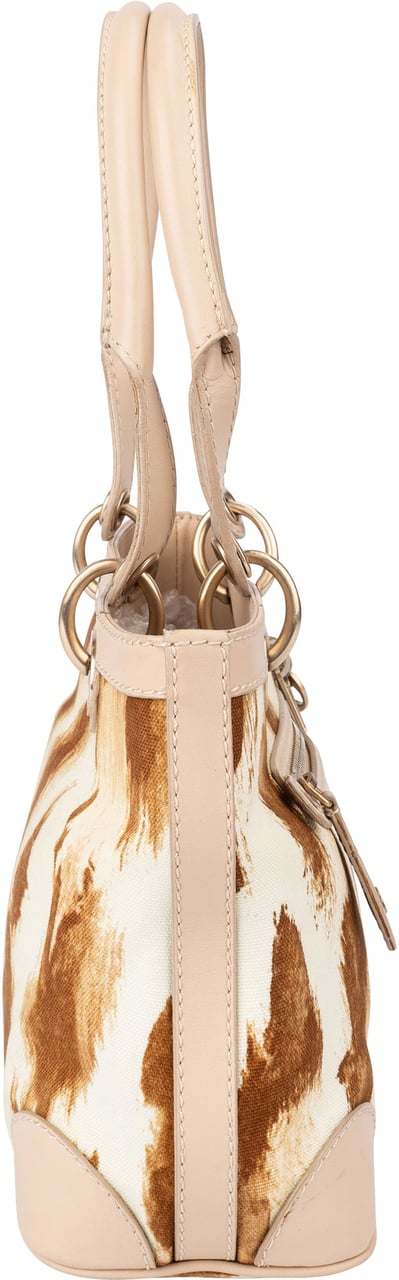 Dior Christian Dior Animal Print Saint Tropez Handbag Beige