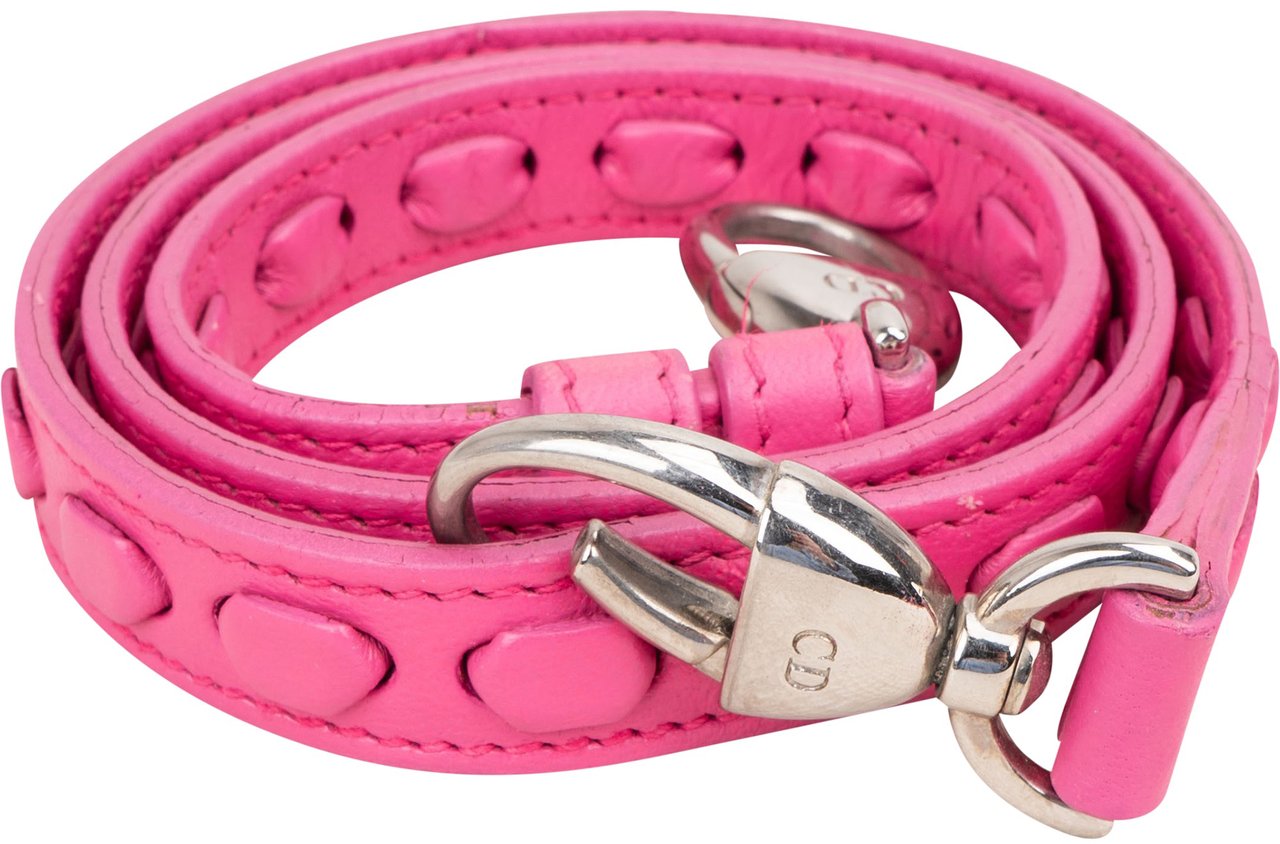 Dior Christian Dior Pink Leather Lady Dior Bags Strap Rood