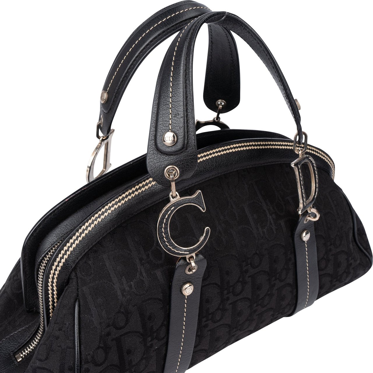 Dior Christian Dior Trotter Monogram Diorissimo Handbag Zwart