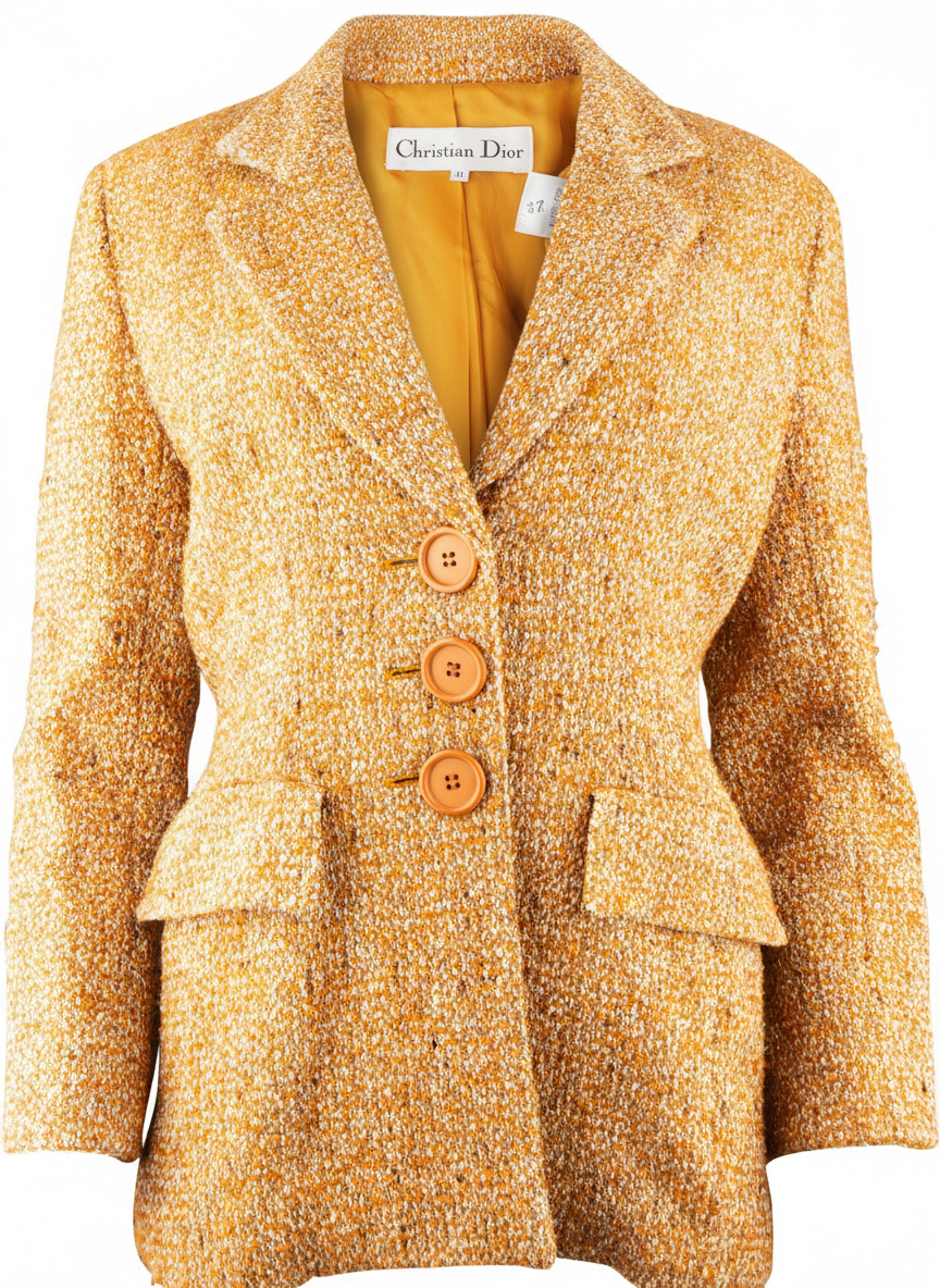 Dior Christian Dior Tweed Wool Jacket (DE38 / FR40) Bruin