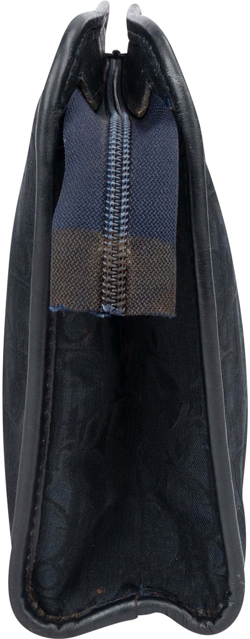 Dior Christian Dior Satin Trotter Monogram Clutch Blauw