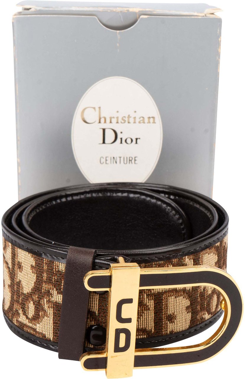 Dior Christian Dior Trotter Monogram CD Women Belt Bruin