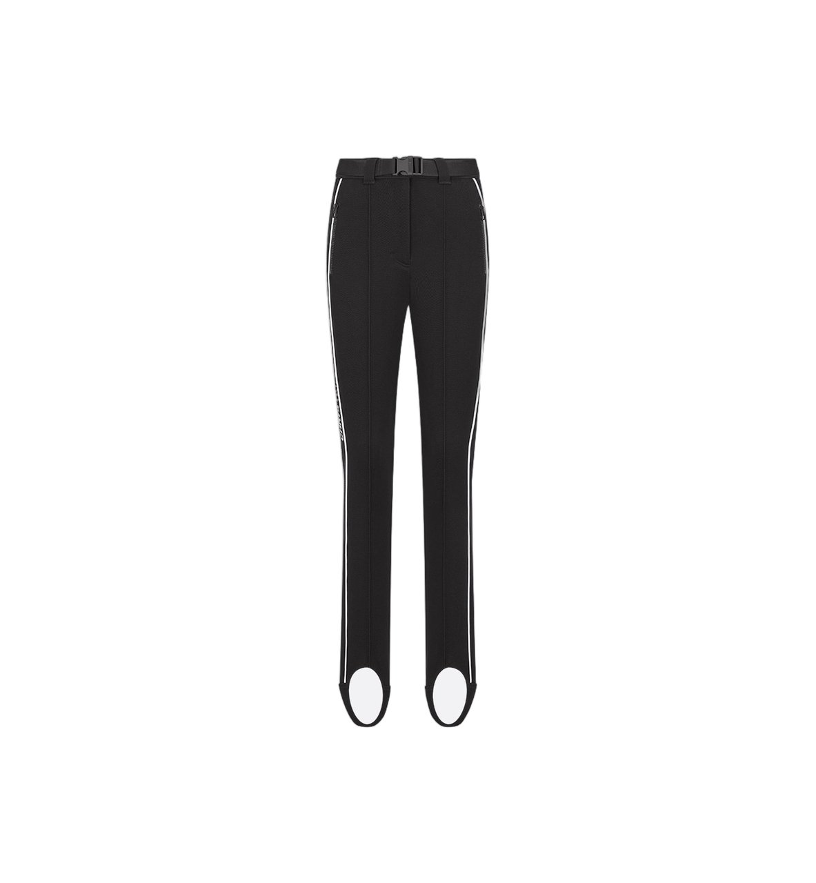 Dior High-Waisted Skinny Stirrup Loop Side-Stripe Pants Zwart