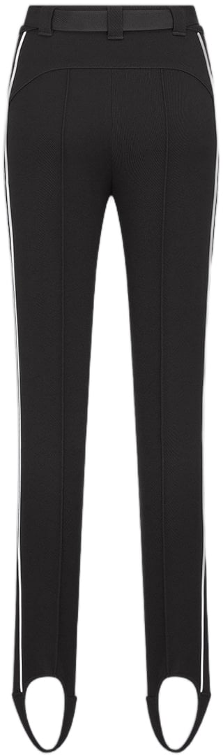 Dior High-Waisted Skinny Stirrup Loop Side-Stripe Pants Zwart