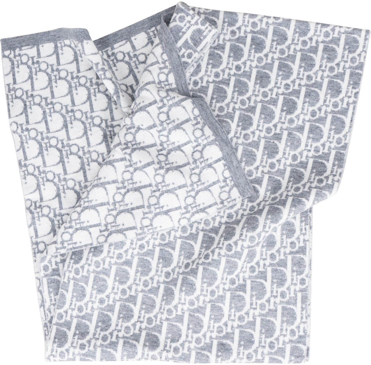 Dior Christian Dior Trotter Monogram Wool Scarf Schal Donkergrijs