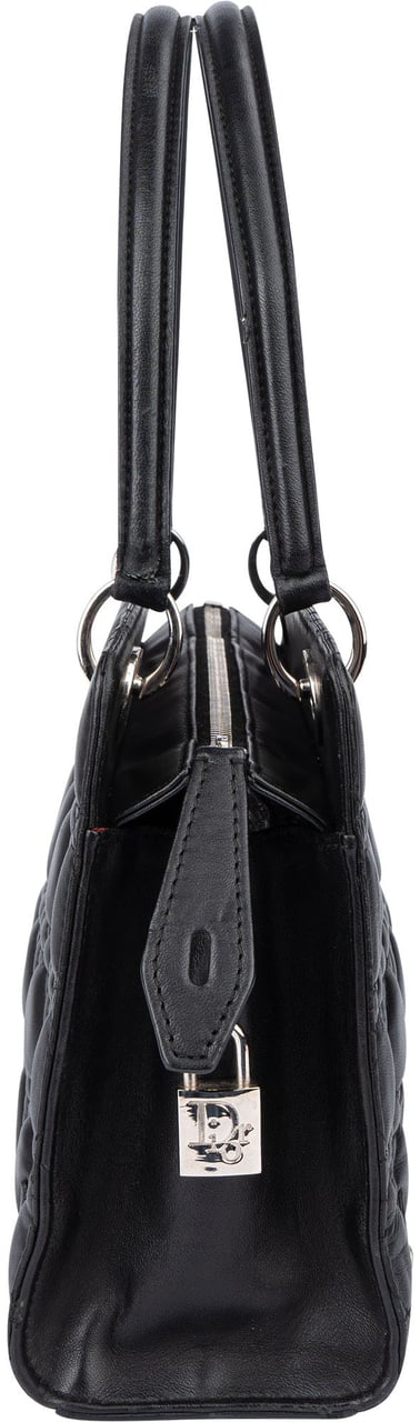 Dior Christian Dior Quilted Leather East West Lady Dior Handbag Zwart