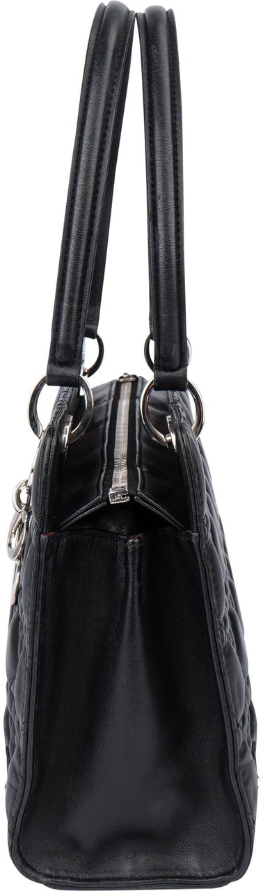 Dior Christian Dior Quilted Leather East West Lady Dior Handbag Zwart