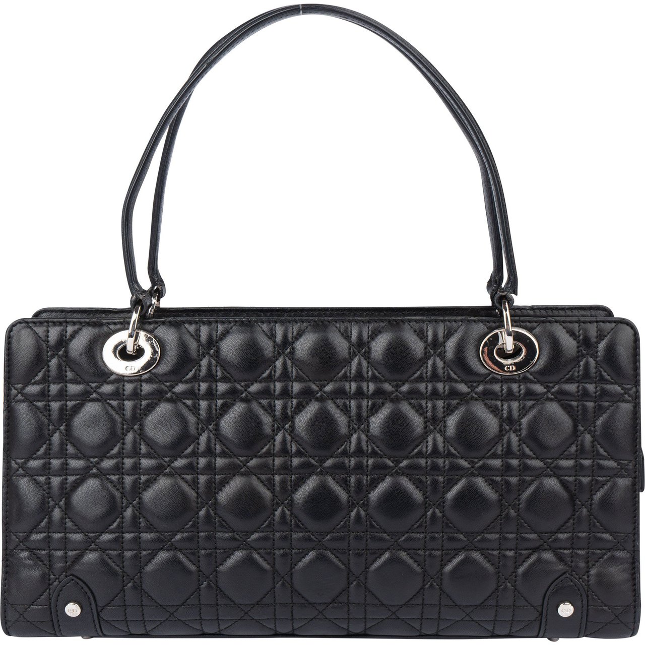 Dior Christian Dior Quilted Leather East West Lady Dior Handbag Zwart