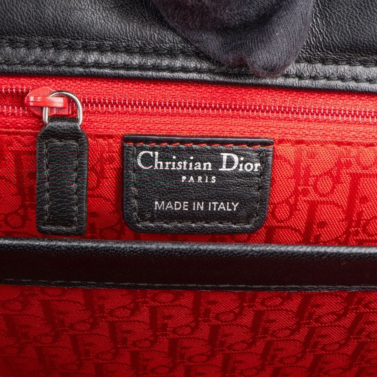 Dior Christian Dior Quilted Leather East West Lady Dior Handbag Zwart