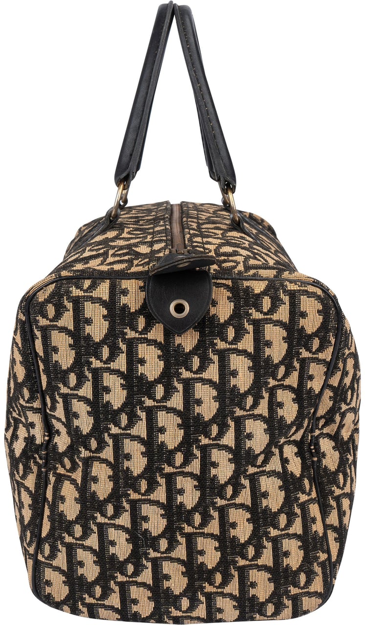 Dior Christian Dior Trotter Monogram Boston 30 Handbag Zwart