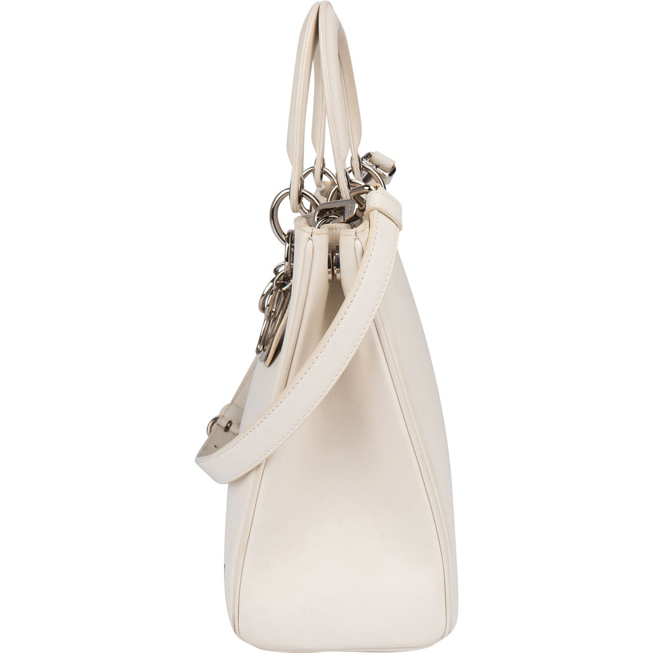 Dior Christian Dior White Leather Art Diorissimo Handbag Wit