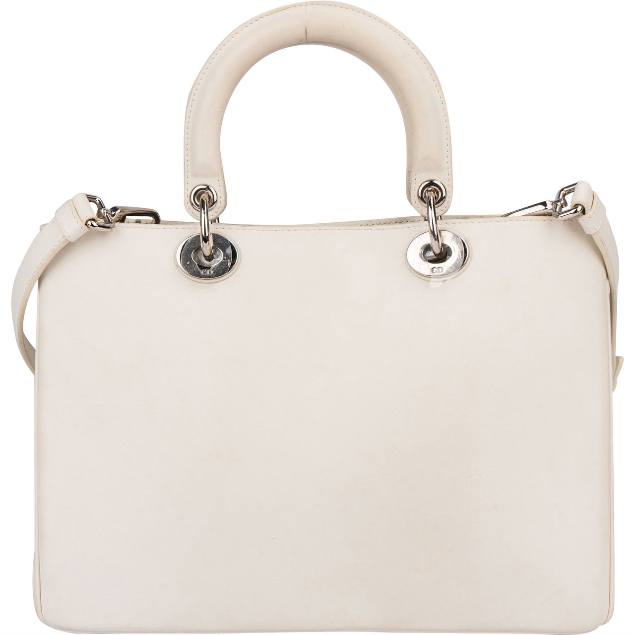 Dior Christian Dior White Leather Art Diorissimo Handbag Wit