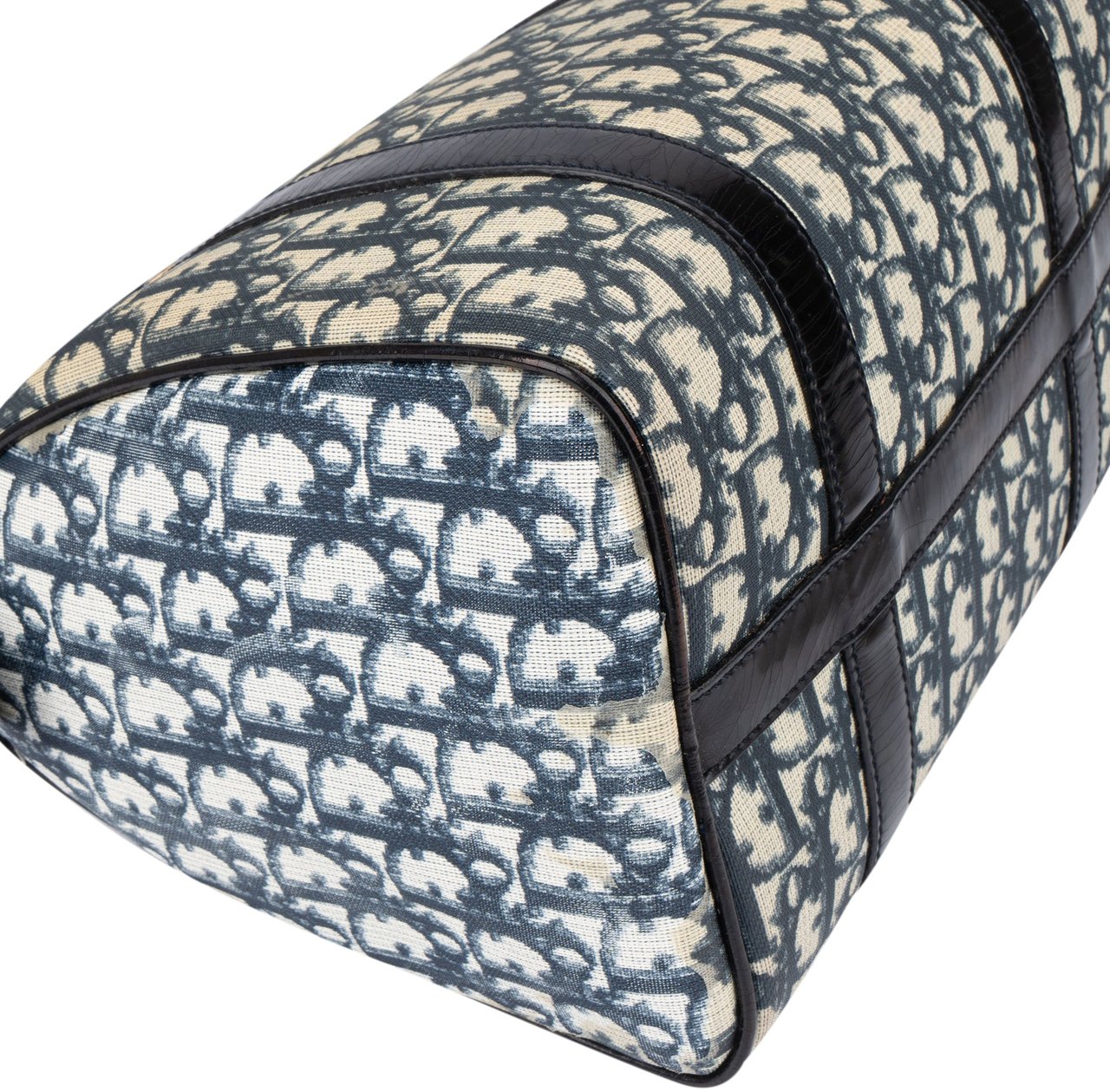 Dior Christian Dior Trotter Monogram Boston Handbag Blauw