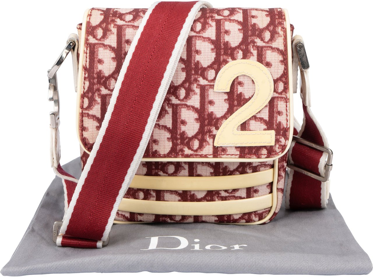 Dior Christian Dior Trotter Monogram No. 2 Crossbody Bag Rood