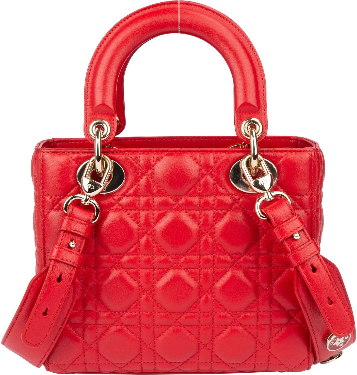 Dior Christian Dior Quilted Leather ABC Lady Dior Handbag Rood