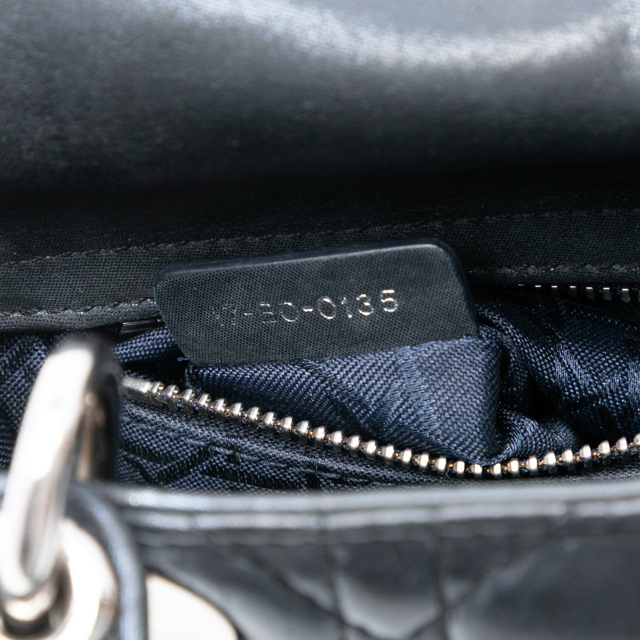 Dior Mini Iridescent Lambskin Cannage Lady Dior Zwart