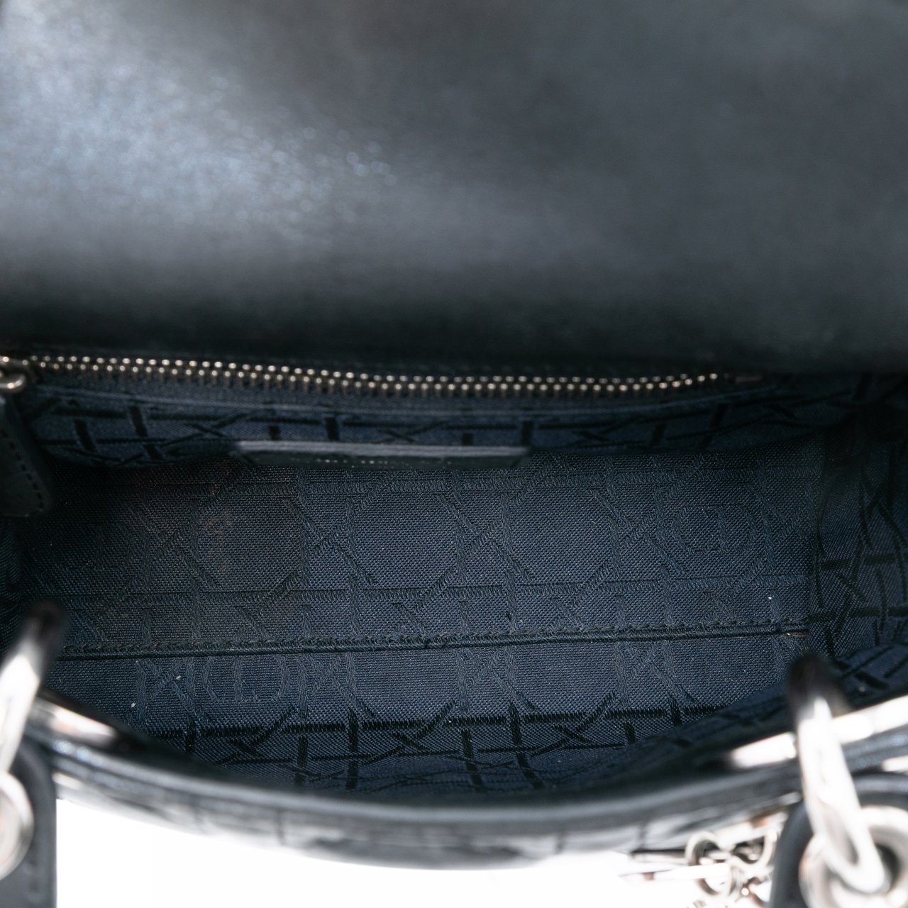 Dior Mini Iridescent Lambskin Cannage Lady Dior Zwart