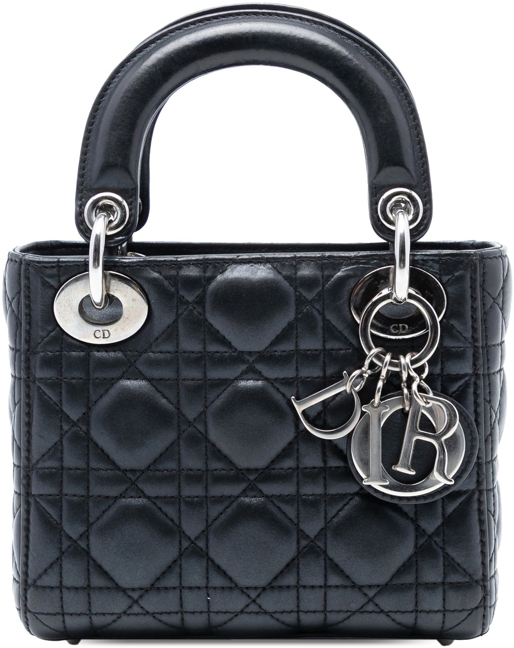 Dior Mini Iridescent Lambskin Cannage Lady Dior Zwart