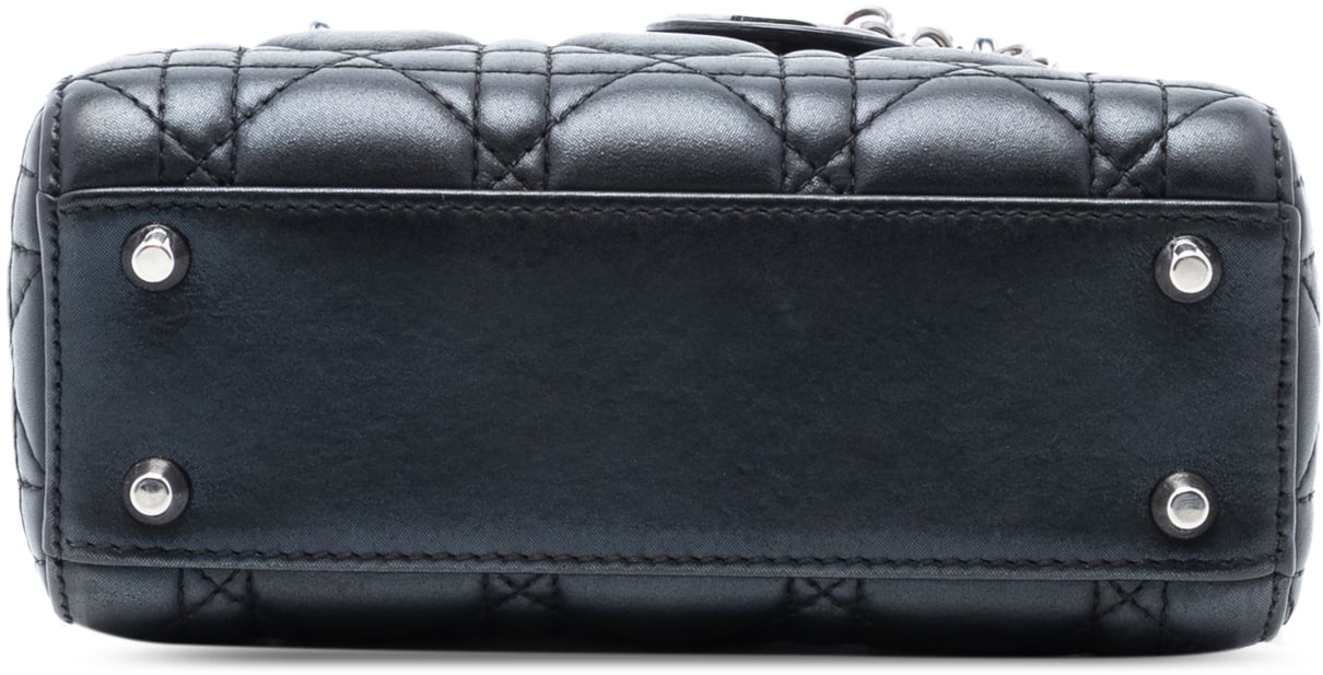 Dior Mini Iridescent Lambskin Cannage Lady Dior Zwart