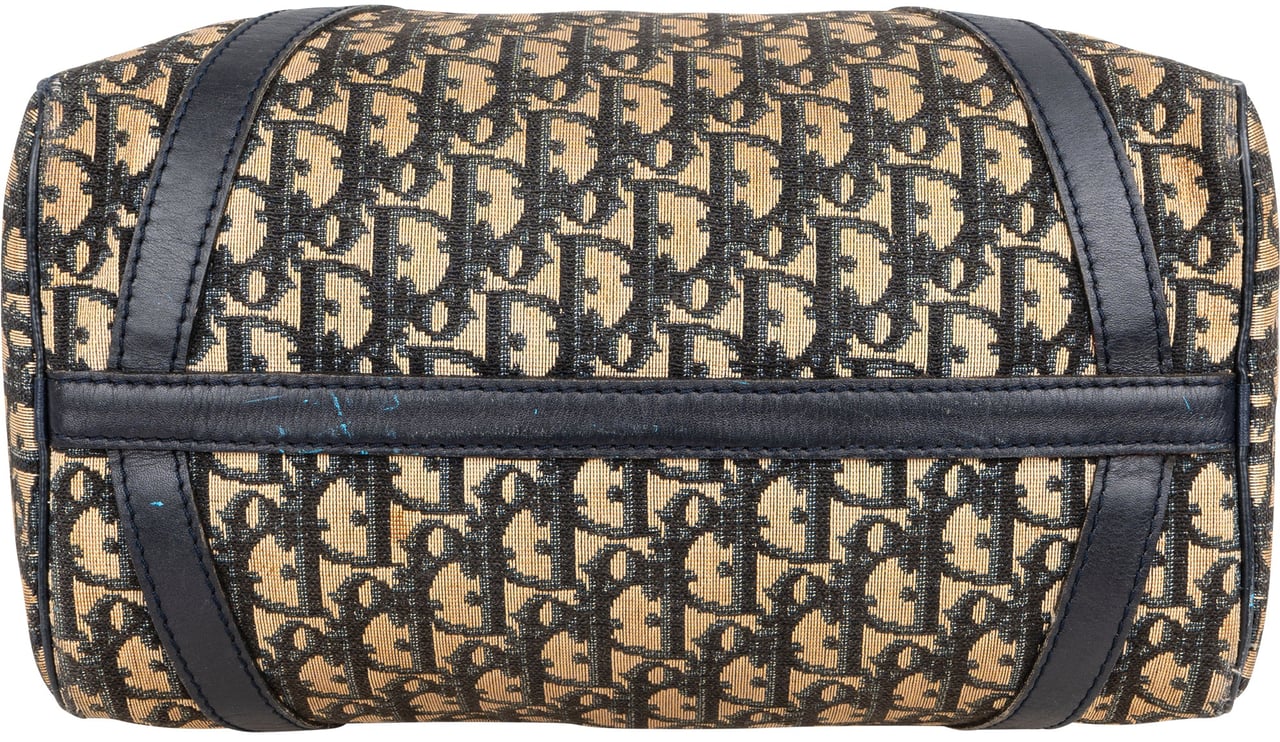 Dior Christian Dior Trotter Monogram Boston 30 Handbag Blauw