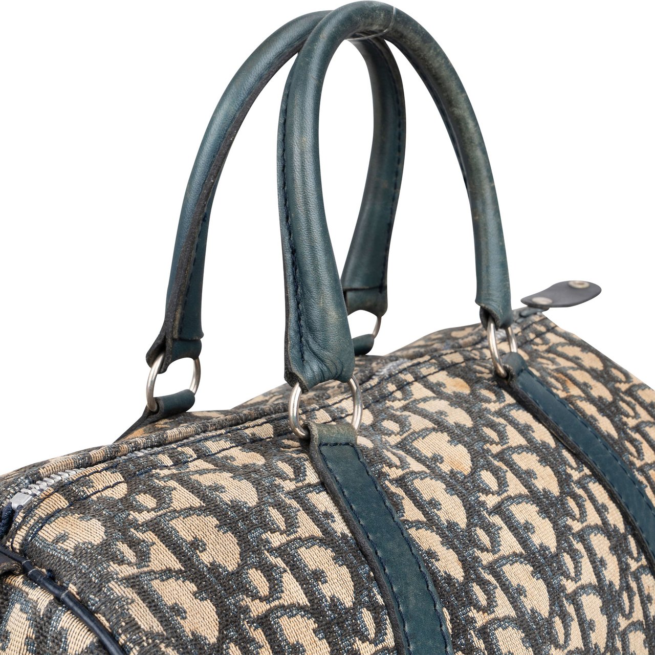 Dior Christian Dior Trotter Monogram Boston 30 Handbag Blauw