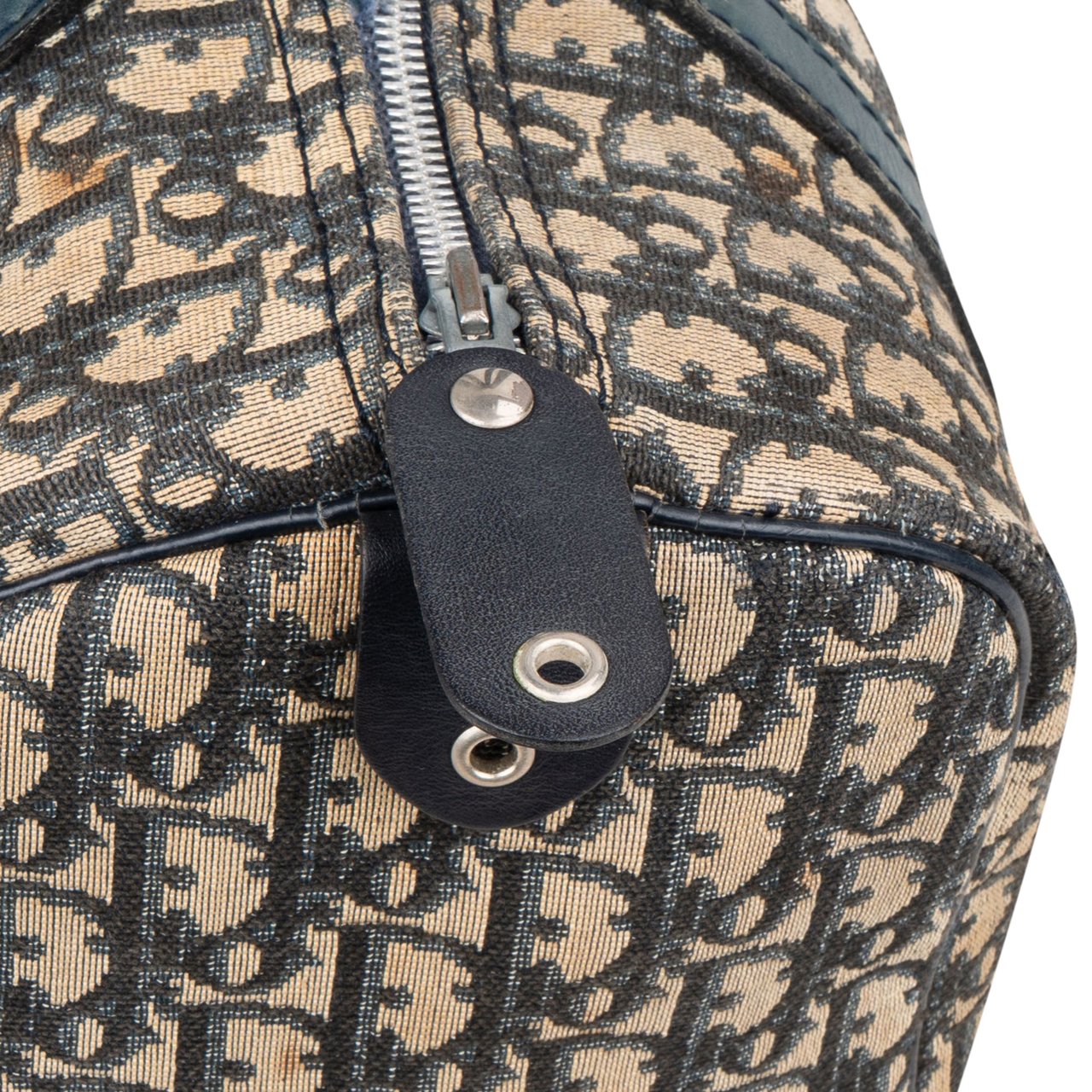 Dior Christian Dior Trotter Monogram Boston 30 Handbag Blauw