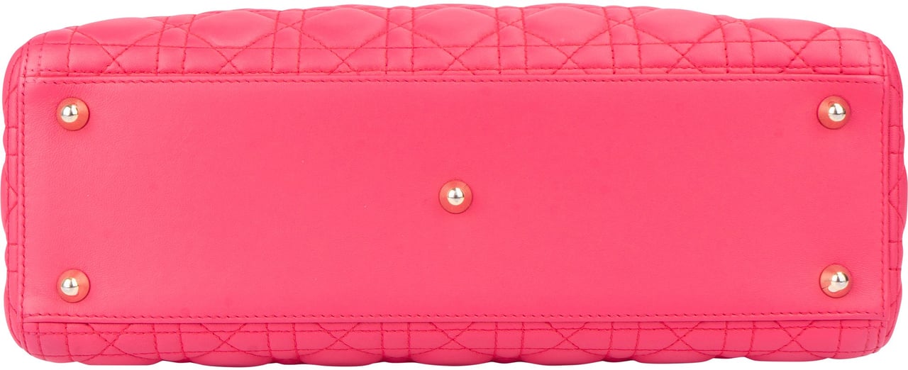 Dior Christian Dior Quilted Leather Lady Dior Handbag Rood