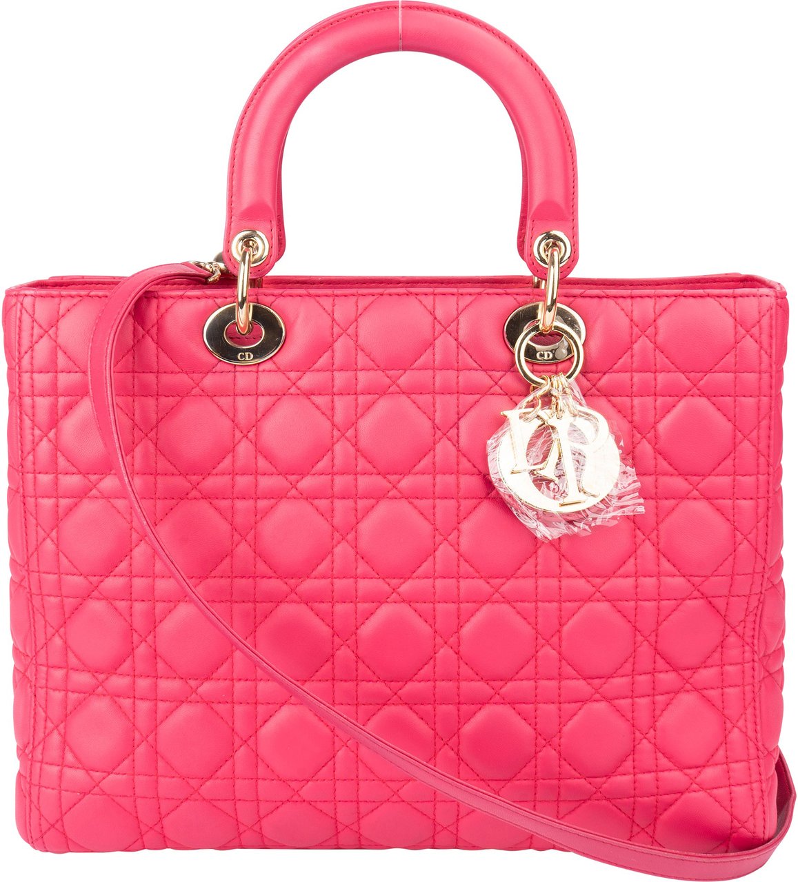 Dior Christian Dior Quilted Leather Lady Dior Handbag Rood