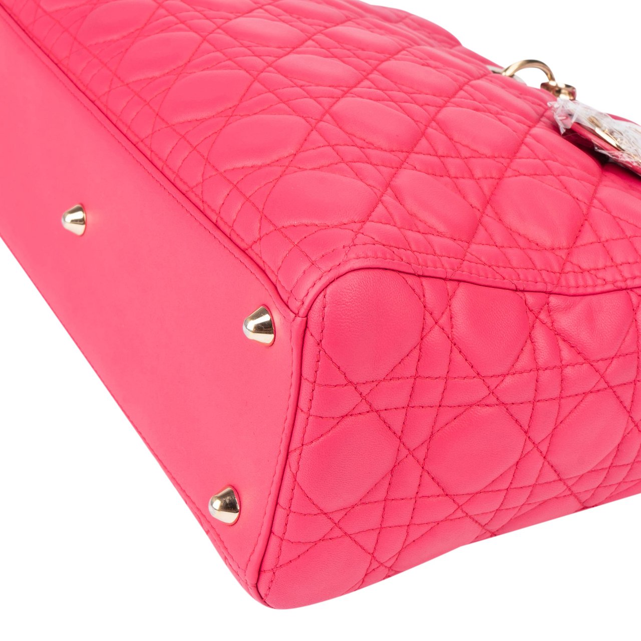 Dior Christian Dior Quilted Leather Lady Dior Handbag Rood