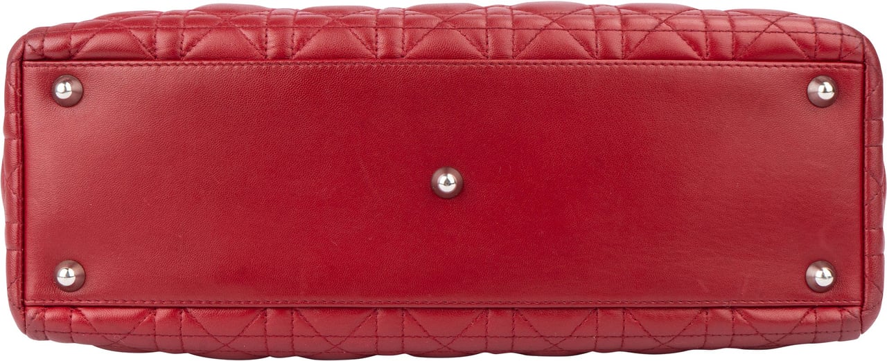 Dior Christian Dior Quilted Leather Lady Diana Handbag Rood
