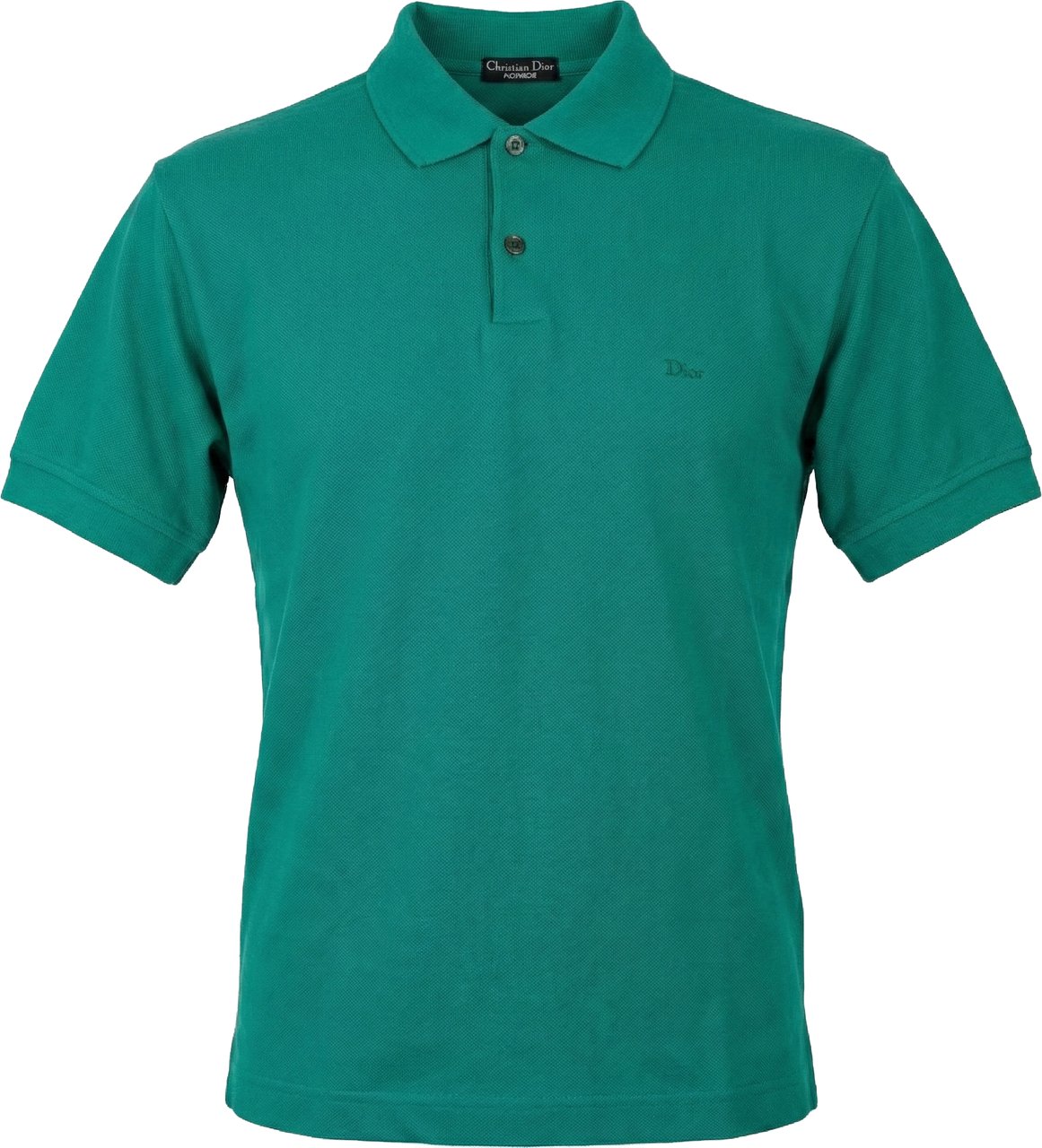 Dior Christian Dior Green Monsieur Cotton Polo Shirt (L) Groen