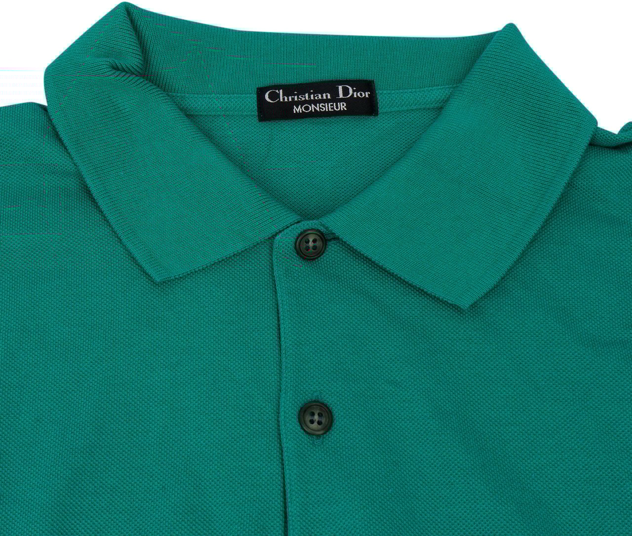 Dior Christian Dior Green Monsieur Cotton Polo Shirt (L) Groen