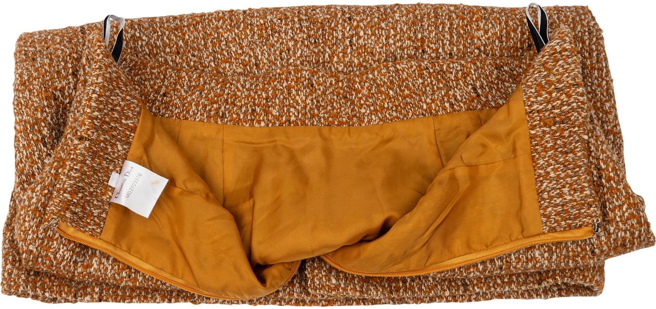 Dior Christian Dior Tweed Wool Skirt (DE 38 / FR40) Bruin