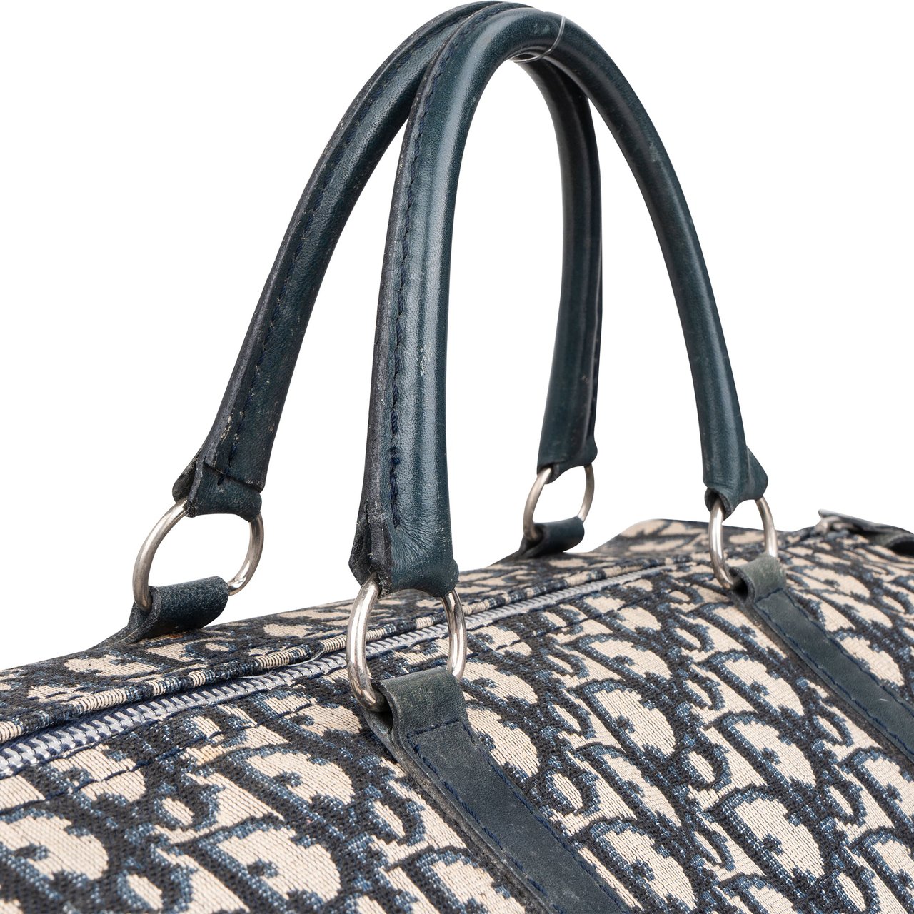 Dior Christian Dior Trotter Monogram Boston 40 Handbag Blauw