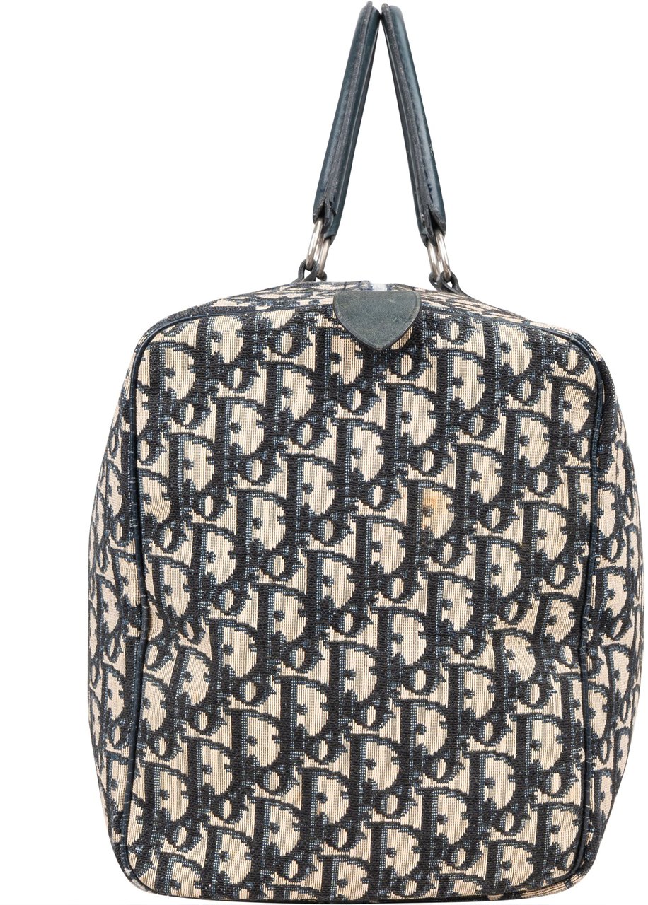Dior Christian Dior Trotter Monogram Boston 40 Handbag Blauw