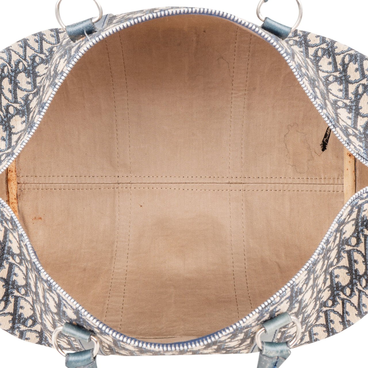 Dior Christian Dior Trotter Monogram Boston 40 Handbag Blauw