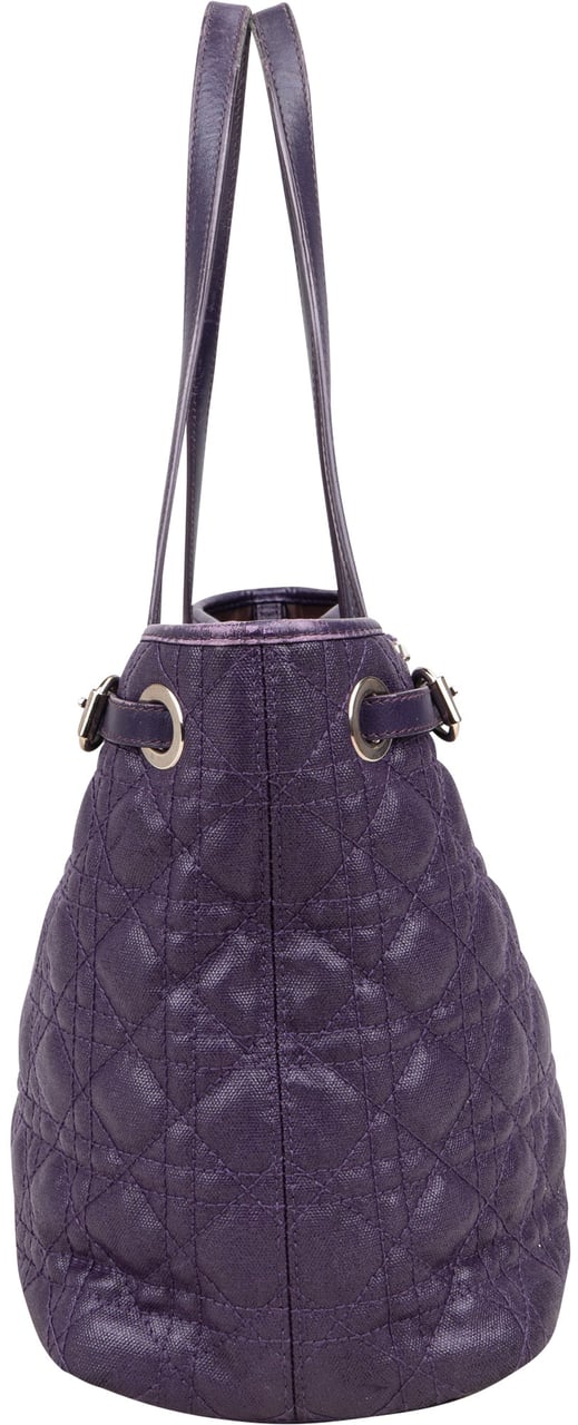Dior Christian Dior Quilted Coated Lady Dior Shopper Handbag Paars