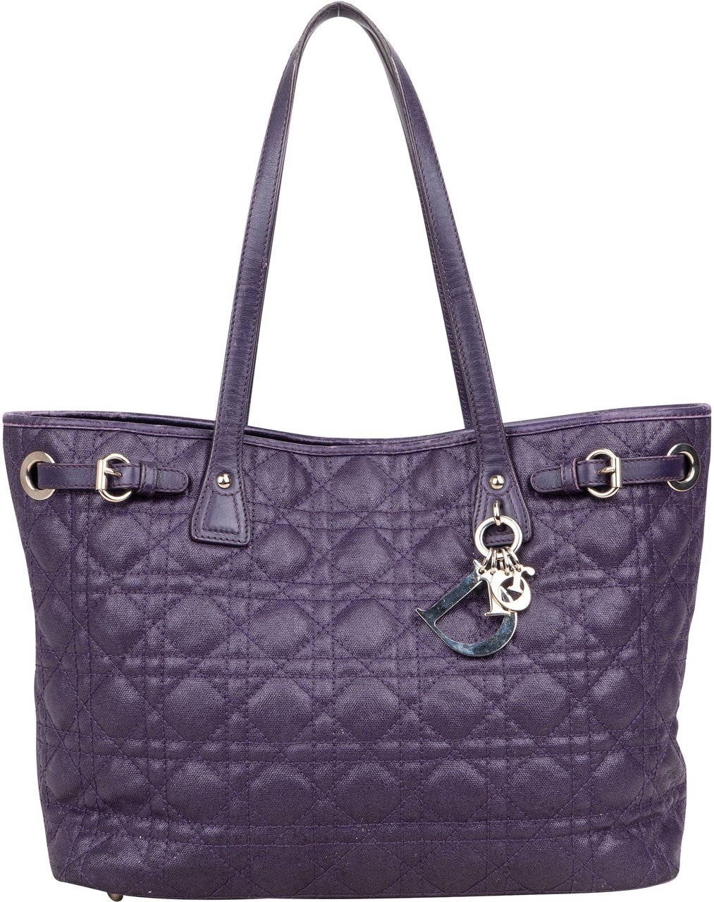 Dior Christian Dior Quilted Coated Lady Dior Shopper Handbag Paars